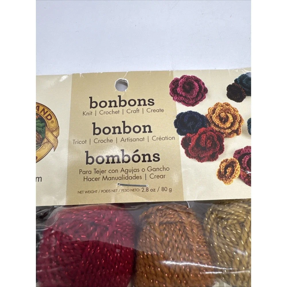Lion Brand Yarn Bonbons Knit Crochet 8 Skeins‎ x 38 yards ea Party Fiesta New